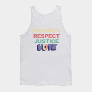 Decency Respect Justice Vote 2020 Biden Harris Retro Vintage Tank Top